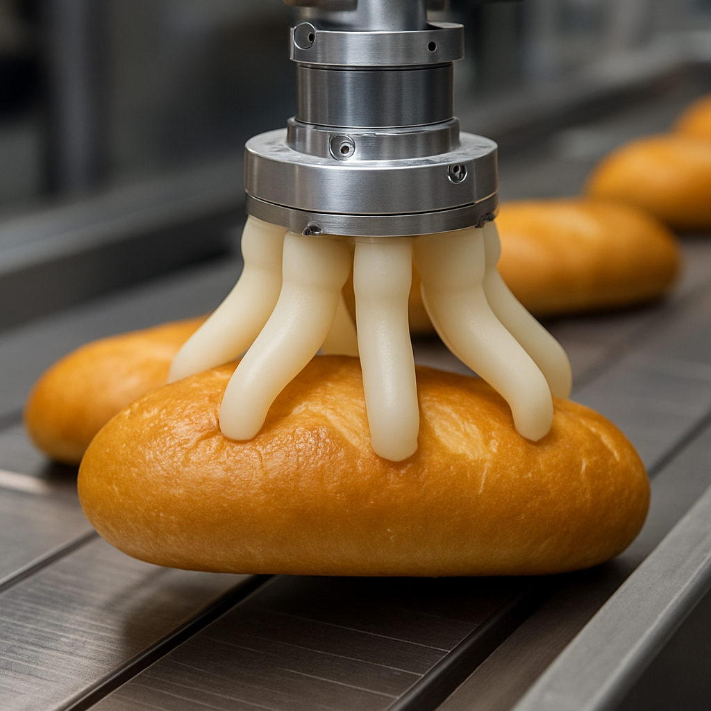 AutoOp gripper handling bread loaves